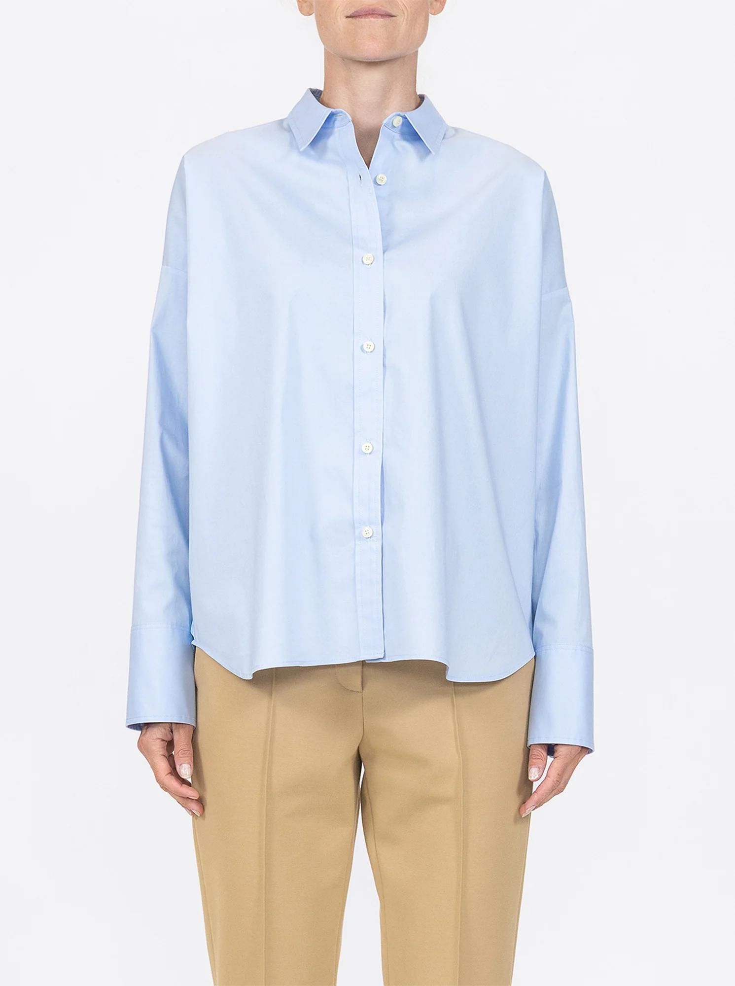 SIRENE  Scarf back shirt Pale Blue / Navy - Image 3