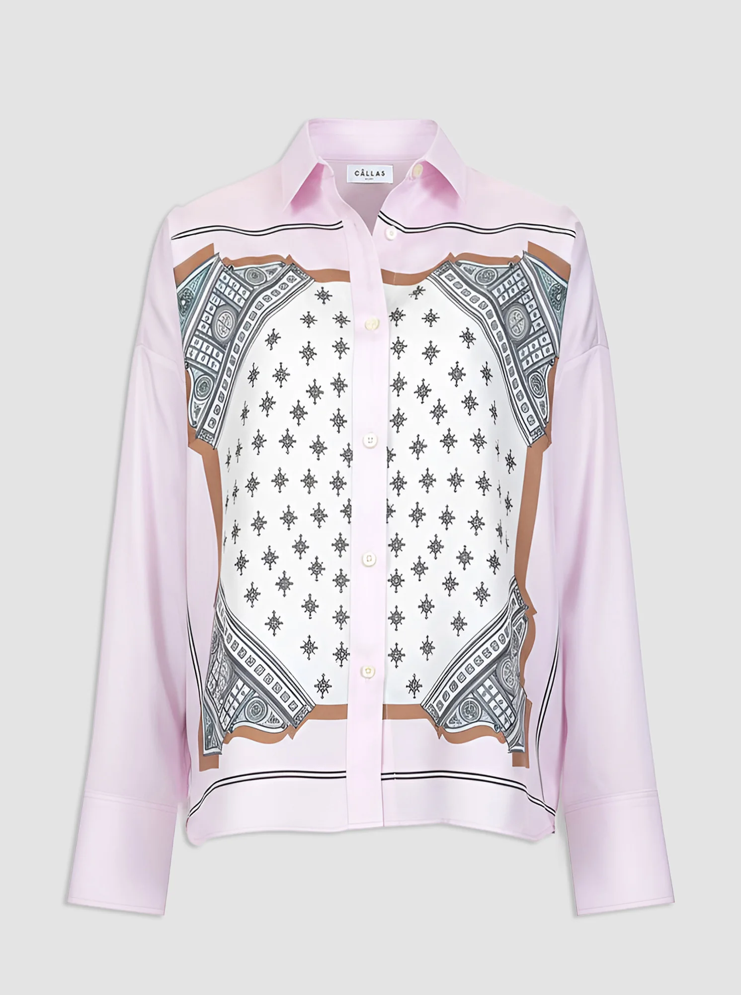 SIRENE  Scarf front shirt Pink/Pink - Image 2