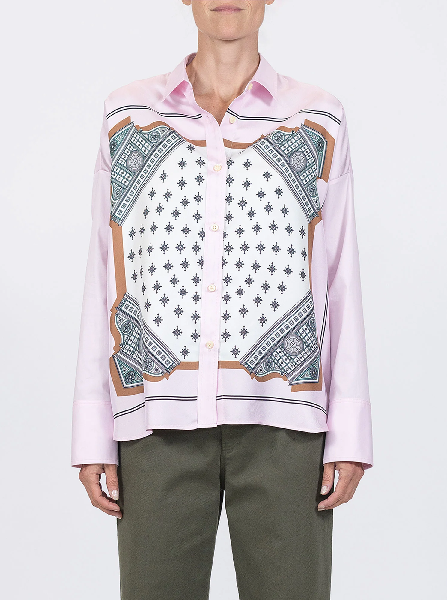 SIRENE  Scarf front shirt Pink/Pink - Image 3