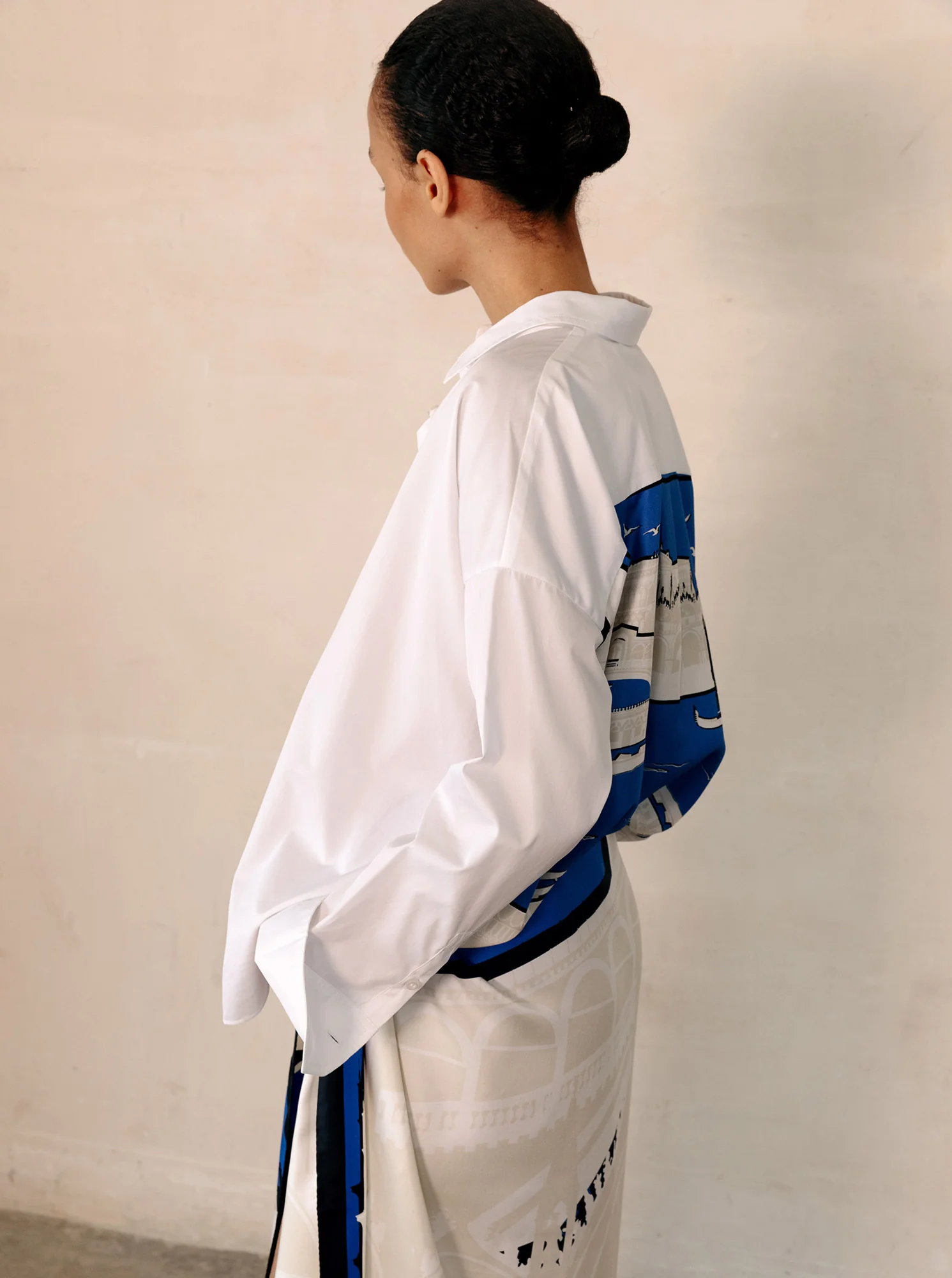 SIRENE Scarf back shirt White/Lagoon - Image 3