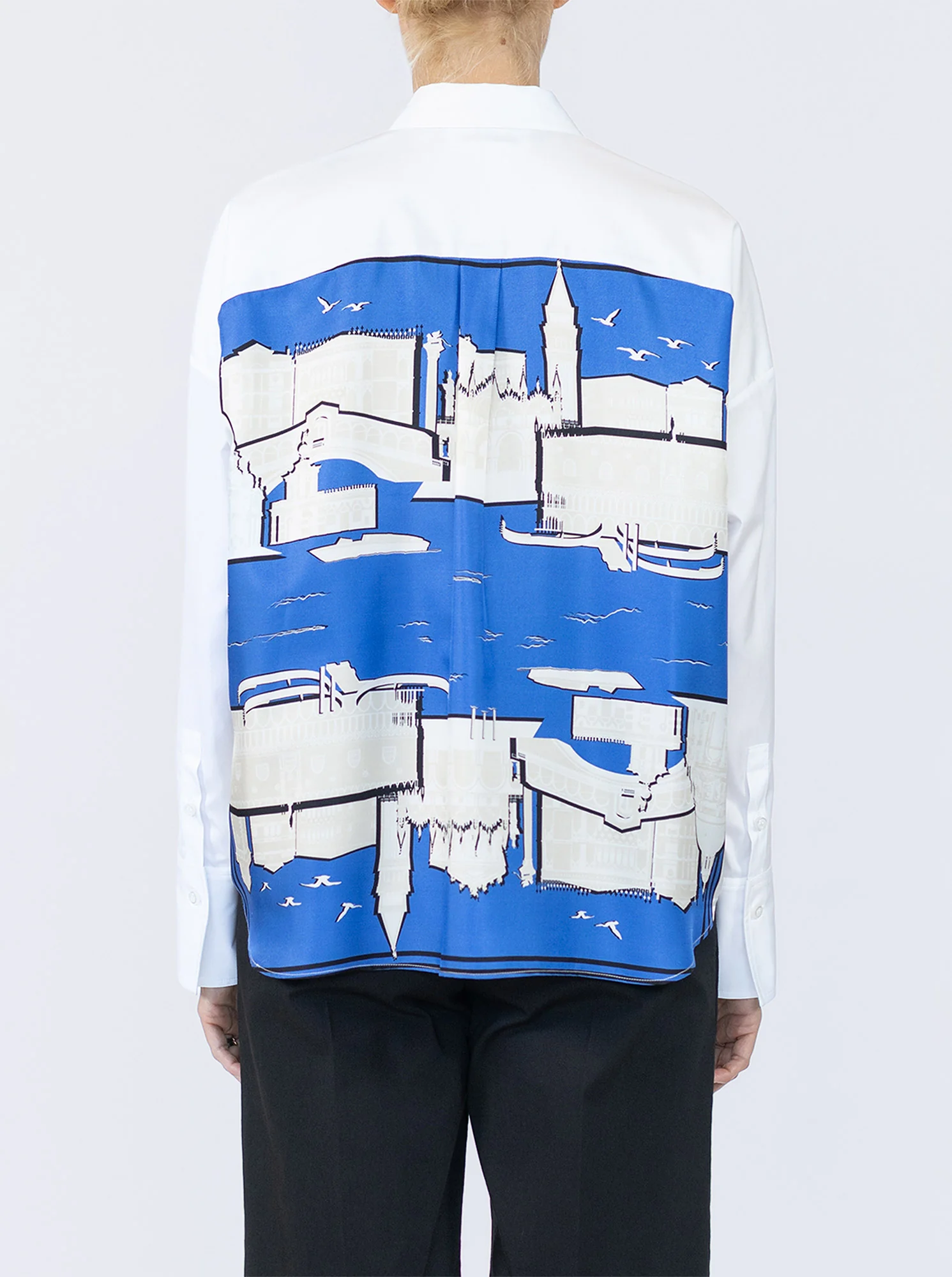 SIRENE Scarf back shirt White/Lagoon - Image 5