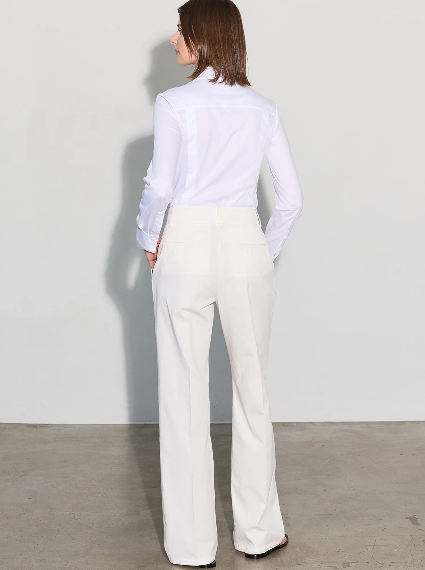 SYDNEY Organic Stretch Twill Pant  White - Image 3